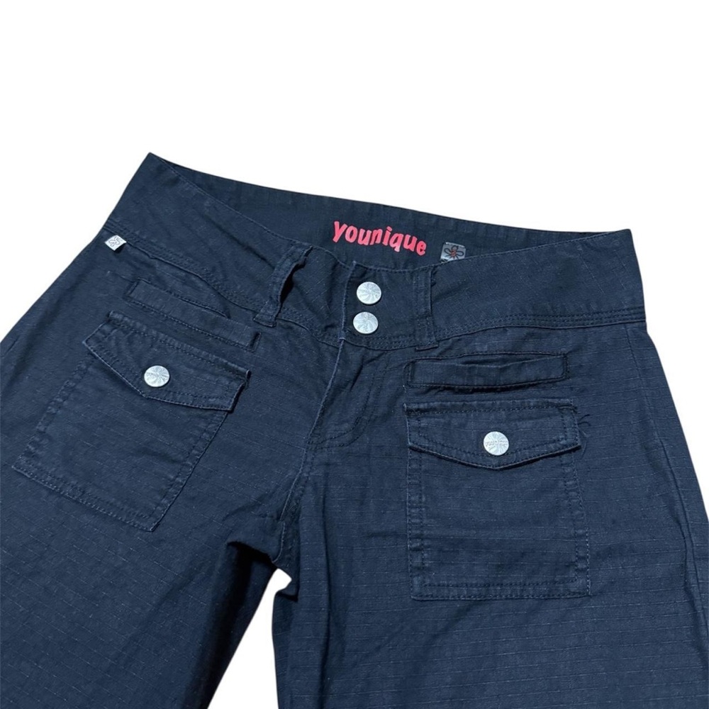 Younique Navy Black Capri Pants with Button Front - Picture 2 of 4